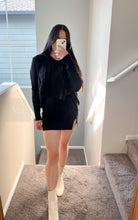 Load image into Gallery viewer, Aura Slit Knit Skirt: Black
