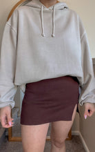 Load image into Gallery viewer, Aura Slit knit Skirt in Brown
