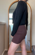 Load image into Gallery viewer, Aura Slit knit Skirt in Brown
